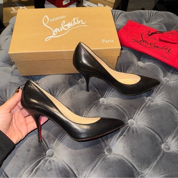 Christian Louboutin Shoes - New Size 37 Christian Louboutin O Pigalle Plume 85 Nappa Black Heels